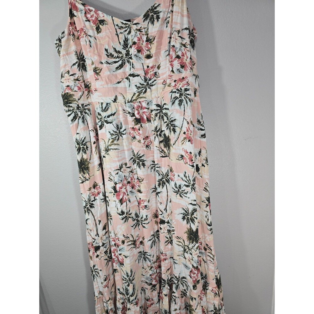 Torrid Pink Tropical Hibiscus Lenny Tiered Maxi Dress Sleeveless Plus Size 1 BL - Picture 4 of 10